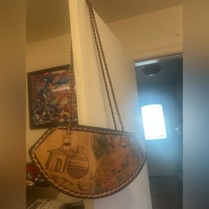 African Handcrafted Tan and Brown Shoulder Bag